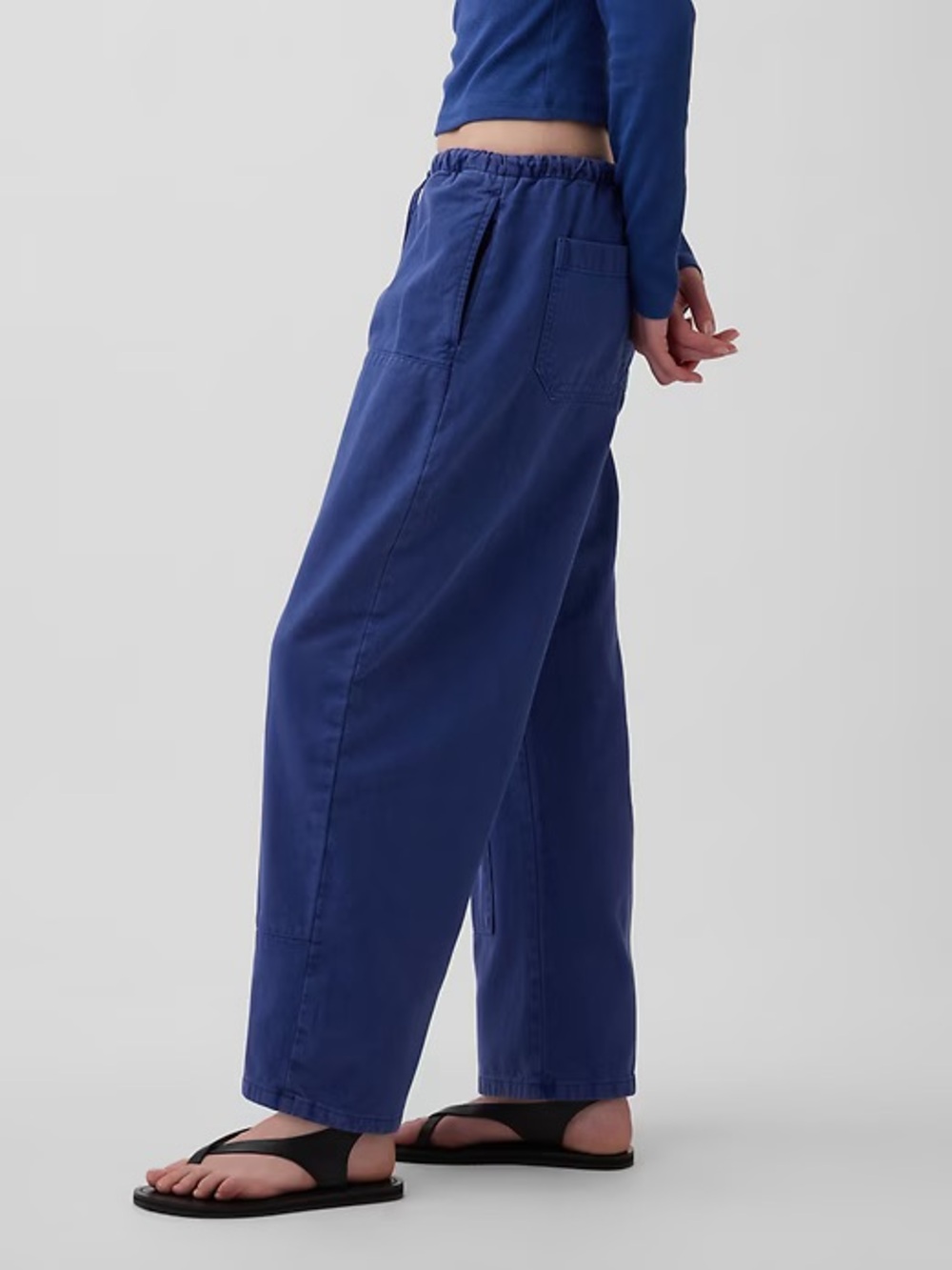 gap easy double knee barrel pants blue - Picture 2 of 4